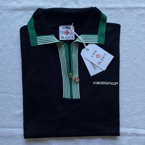 Casablanca Men New Casual Polo Shirt Size XXL Black